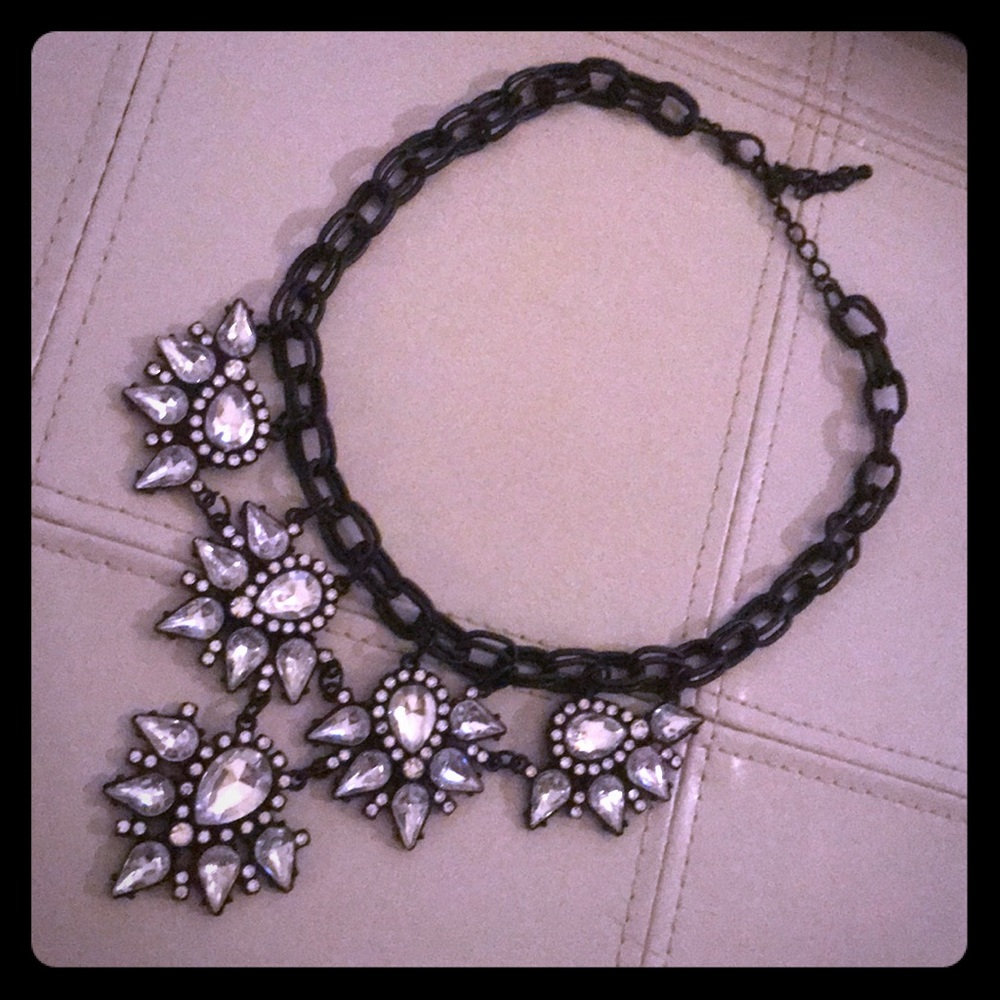Black and silver statement necklace